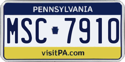 PA license plate MSC7910