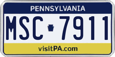 PA license plate MSC7911