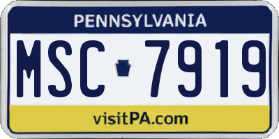PA license plate MSC7919