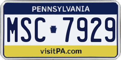 PA license plate MSC7929