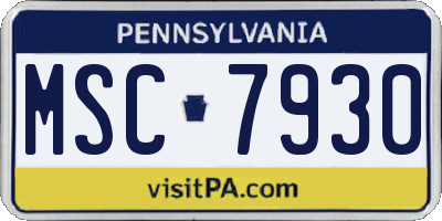 PA license plate MSC7930