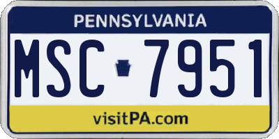 PA license plate MSC7951