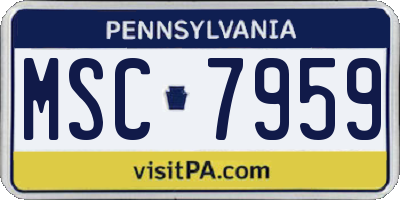 PA license plate MSC7959