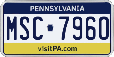 PA license plate MSC7960