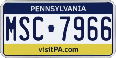 PA license plate MSC7966
