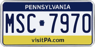 PA license plate MSC7970