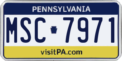 PA license plate MSC7971