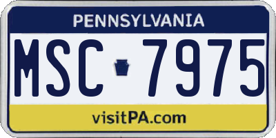 PA license plate MSC7975