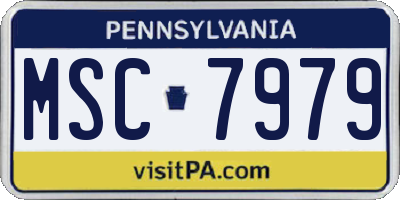 PA license plate MSC7979