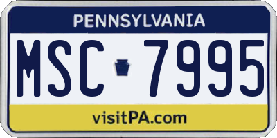 PA license plate MSC7995