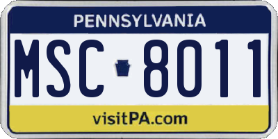 PA license plate MSC8011