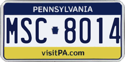 PA license plate MSC8014