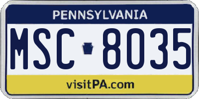 PA license plate MSC8035