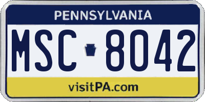 PA license plate MSC8042