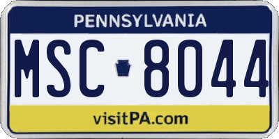 PA license plate MSC8044