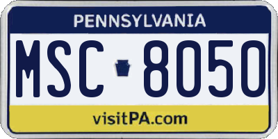 PA license plate MSC8050