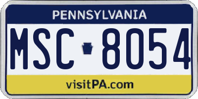 PA license plate MSC8054