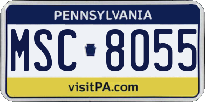 PA license plate MSC8055
