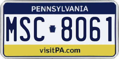 PA license plate MSC8061