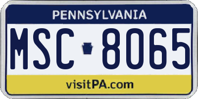 PA license plate MSC8065