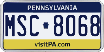 PA license plate MSC8068