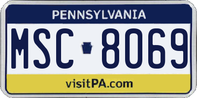 PA license plate MSC8069