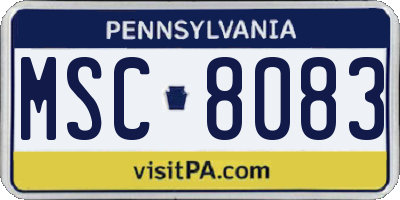 PA license plate MSC8083