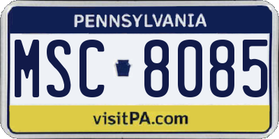 PA license plate MSC8085