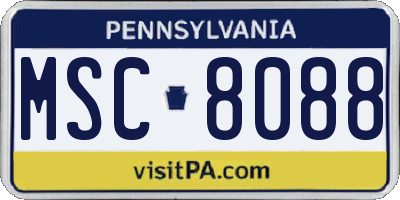 PA license plate MSC8088