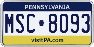 PA license plate MSC8093