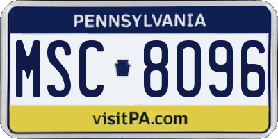 PA license plate MSC8096