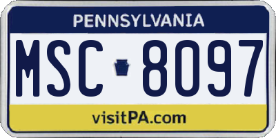 PA license plate MSC8097