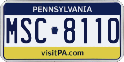 PA license plate MSC8110