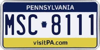 PA license plate MSC8111