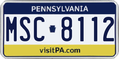 PA license plate MSC8112