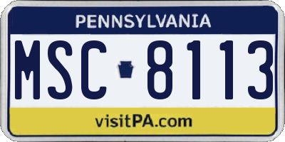 PA license plate MSC8113