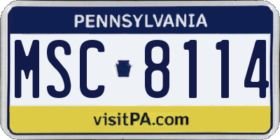 PA license plate MSC8114