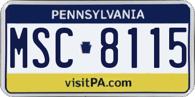 PA license plate MSC8115