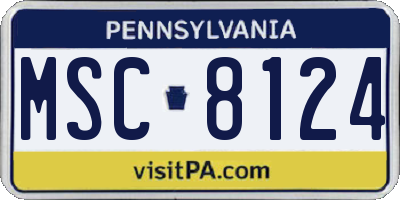 PA license plate MSC8124