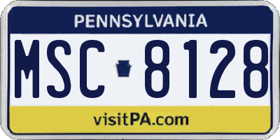 PA license plate MSC8128