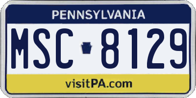 PA license plate MSC8129
