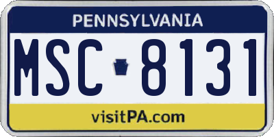 PA license plate MSC8131