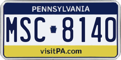 PA license plate MSC8140