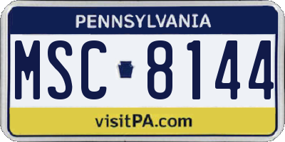 PA license plate MSC8144