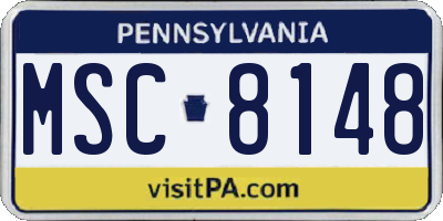 PA license plate MSC8148