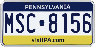 PA license plate MSC8156