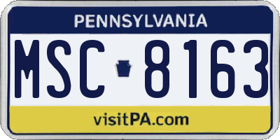 PA license plate MSC8163