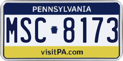 PA license plate MSC8173