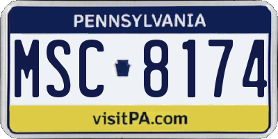 PA license plate MSC8174
