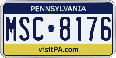 PA license plate MSC8176